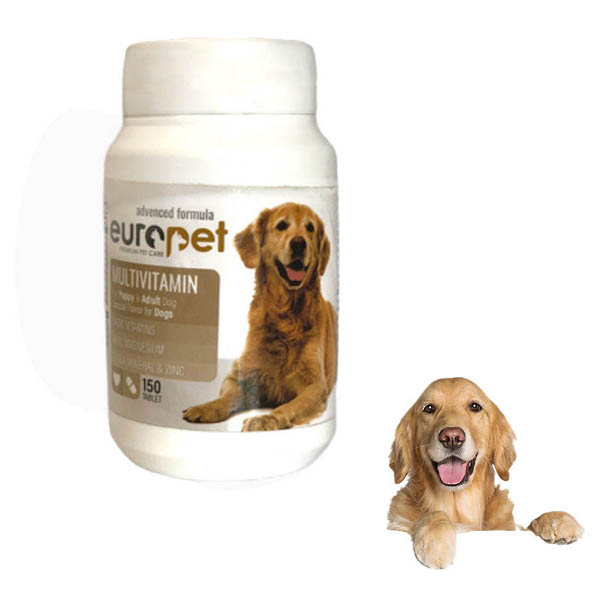 قرص-مولتی-ویتامین2-سگ-یوروپت-بسته-150-عددی-وزن-75-گرم-Europet-Multivitamin