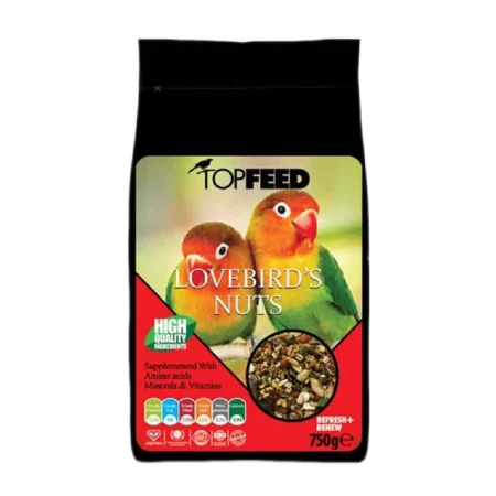 غذای آجیلی طوطی برزیلی تاپ فید مدل Love Bird Nuts وزن 750 گرم