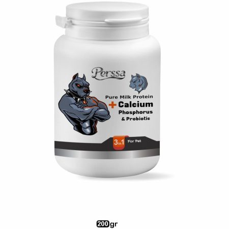 پودر کلسیم +فسفر + پروبیوتیک مخصوص حیوانات خانگی پرسا ۲۰۰ گرم